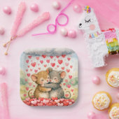 Hugging Mice Under a Cloud of Hearts Pappteller (Party)