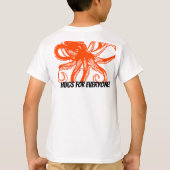 Hugging orange Octopus Kids T-Shirt (Rückseite)
