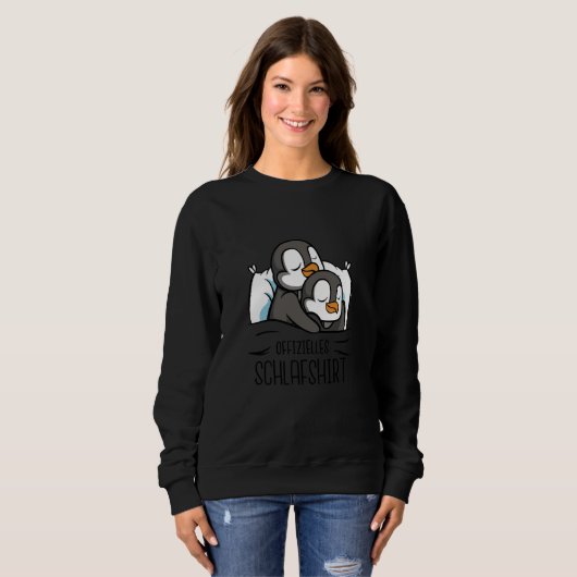 Hugging sleepy penguins cute couple sweatshirt (Vorne ganz)