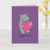 Huggopotamus Valentinstag Hippo Grußkarte Karte (Gelbe Blume)