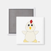 Huggy White Chicken Magnet (Vorderseite/Rückseite)
