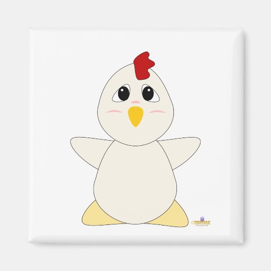 Huggy White Chicken Magnet (Vorne)