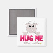 Huggy White Sheep Pink Umarmung Magnet (Vorderseite/Rückseite)