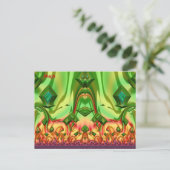 HUGH ~ 3D Design Pattern ~ Weihnachtsfarben~ Postkarte (Stehend Vorderseite)