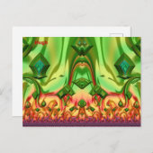 HUGH ~ 3D Design Pattern ~ Weihnachtsfarben~ Postkarte (Vorne/Hinten)