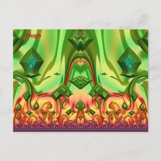 HUGH ~ 3D Design Pattern ~ Weihnachtsfarben~ Postkarte (Vorderseite)