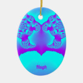 HUGH ~ EASTER EGG ~ mehrfarbiges Fraktal ~ Keramik Ornament (Vorne)