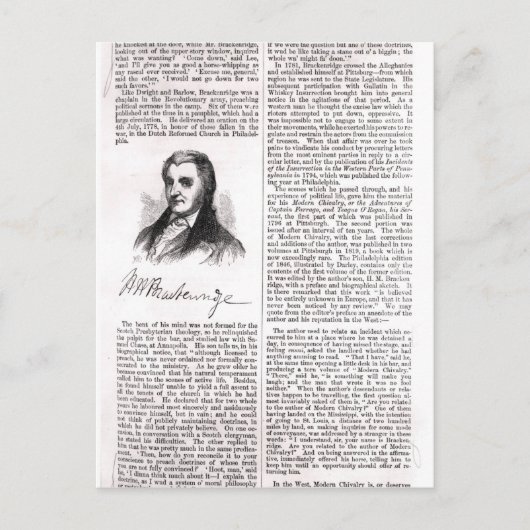 Hugh Henry Brackenridge Postkarte (Vorderseite)