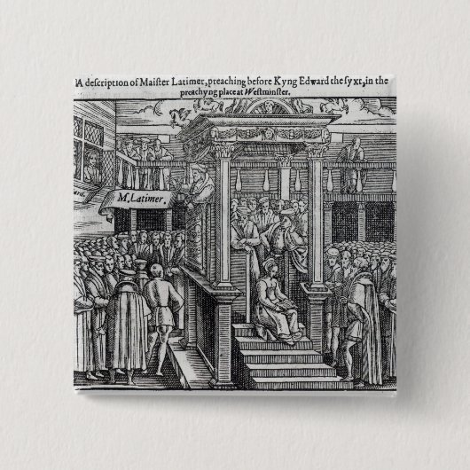 Hugh Latimer, der vor König Edward VI predigt Button (Vorderseite)