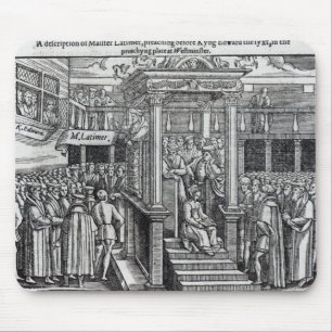 Hugh Latimer, der vor König Edward VI predigt Mousepad
