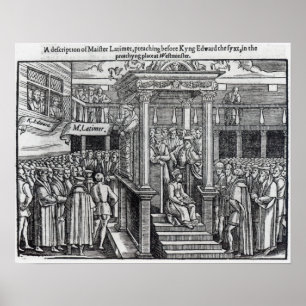 Hugh Latimer Preaching vor König Edward VI Poster