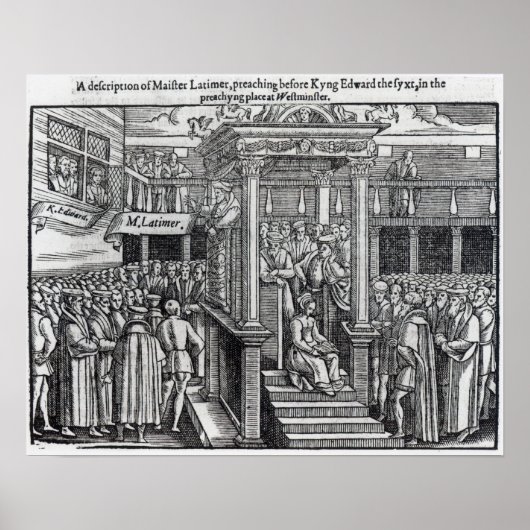 Hugh Latimer Preaching vor König Edward VI Poster (Vorne)