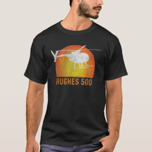 Hughes 500 Vintag Hubschrauber Pilot Silhouette Su T-Shirt