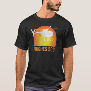 Hughes 500 Vintag Hubschrauber Pilot Silhouette Su T-Shirt