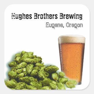 Hughes Brothers Brewing 1 Quadratischer Aufkleber