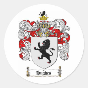 HUGHES-FAMILIENWAPPEN - HUGHES-WAPPEN RUNDER AUFKLEBER