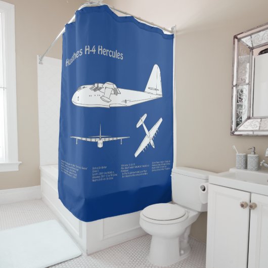 Hughes H-4 Hercules Spruce Goose - Flugzeugpläne Duschvorhang (Beispiel)