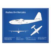 Hughes H-4 Hercules Spruce Goose - Flugzeugpläne Fotodruck (Vorne)