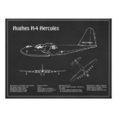 Hughes H-4 Hercules Spruce Goose - Flugzeugpläne Fotodruck (Vorne)