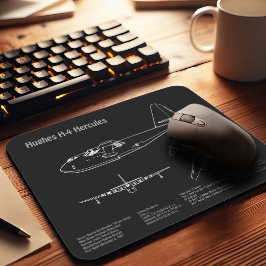 Hughes H-4 Hercules Spruce Goose - Flugzeugpläne Mousepad