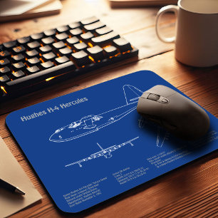 Hughes H-4 Hercules Spruce Goose - Flugzeugpläne Mousepad