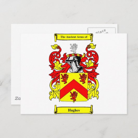 Hughes (irisch) Wappen Postkarte (Vorne/Hinten)