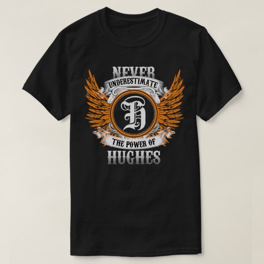 Hughes Name Shirt nie unterschätzen den Power von (Design vorne)