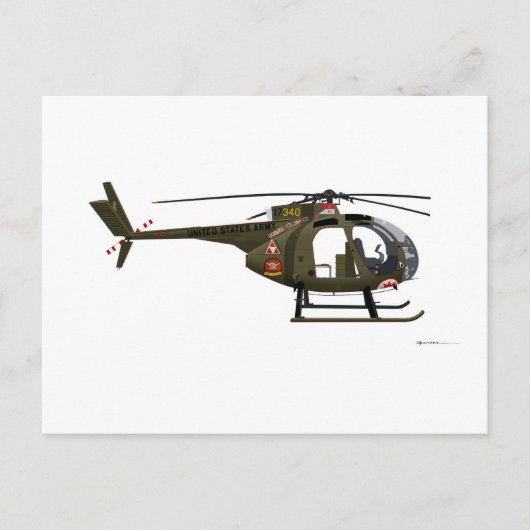 Hughes OH-6 Cayuse Miss Clawd Postkarte (Vorderseite)