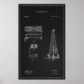 HUGHES TOOL COMPANY ÖL DERRICK PATENT 1916 POSTER (Vorne)