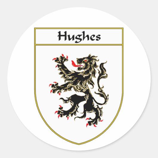 Hughes-Wappen Runder Aufkleber (Vorderseite)