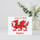 Hughes Welsh Dragon Postkarte (Stehend Vorderseite)