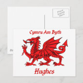 Hughes Welsh Dragon Postkarte (Vorne/Hinten)