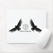 Hugin & Munin | Vegvisier | Odins Raben | schwarz Mousepad (Mit Mouse)