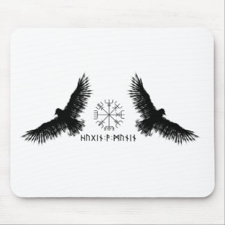 Hugin & Munin | Vegvisier | Odins Raben | schwarz Mousepad