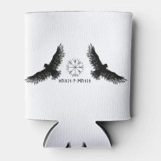 Hugin & Munin | Vegvisir | Odins Raben | schwarz Dosenkühler