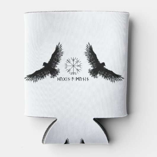 Hugin & Munin | Vegvisir | Odins Raben | schwarz Dosenkühler (Vorderseite)