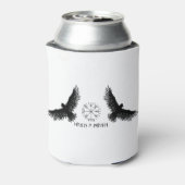 Hugin & Munin | Vegvisir | Odins Raben | schwarz Dosenkühler (Kanne Rückseite)