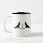 Hugin & Munin | Vegvisir | Odins Raben | schwarz Zweifarbige Tasse (Links)