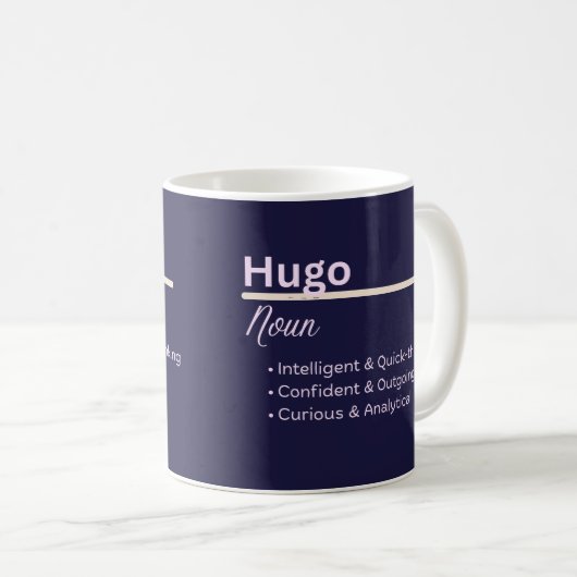 Hugo Boy Personalized Name Definition Kaffeetasse (VorderseiteRechts)