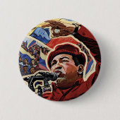 Hugo Chavez - Stil der Cartoon Revolution Button (Vorderseite)