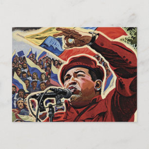Hugo Chavez - Stil der Cartoon Revolution Postkarte