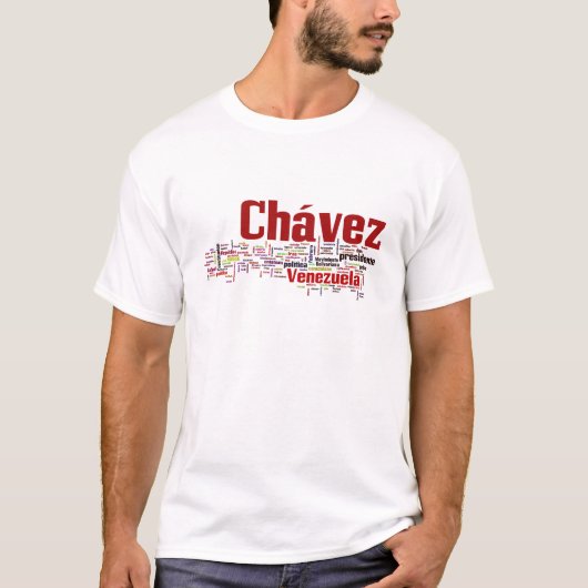 Hugo Chavez - Viele farbige Worte T-Shirt (Vorderseite)