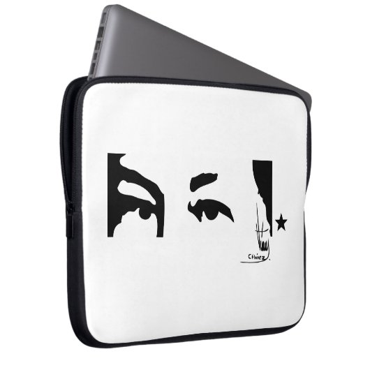 Hugo Chavezs Augen u. Unterzeichnung Laptopschutzhülle (Vorne Rechts)