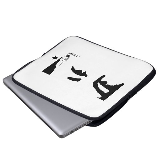 Hugo Chavezs Augen u. Unterzeichnung Laptopschutzhülle (Vorne Knopf)