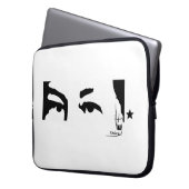 Hugo Chavezs Augen u. Unterzeichnung Laptopschutzhülle (Vorderseite Links)