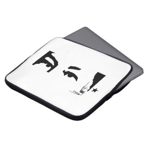 Hugo Chavezs Augen u. Unterzeichnung Laptopschutzhülle