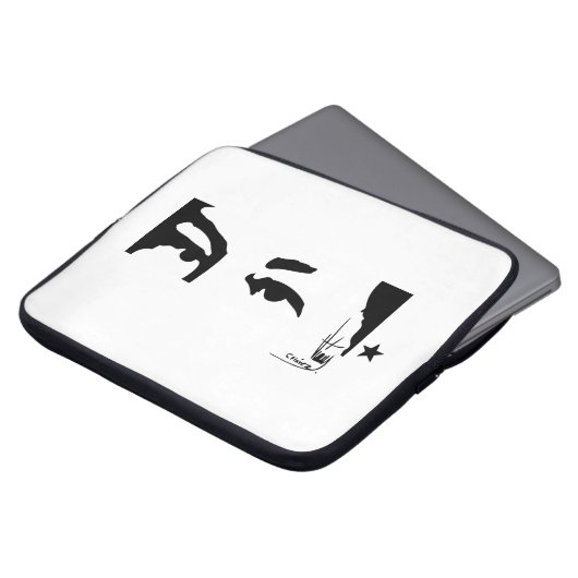 Hugo Chavezs Augen u. Unterzeichnung Laptopschutzhülle (Vorne Oben)