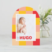 Hugo-Geburtsmeldung Einladung (Stehend Vorderseite)