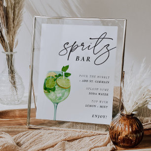 Hugo Spritz Bar Sign Couples Dusche Poster