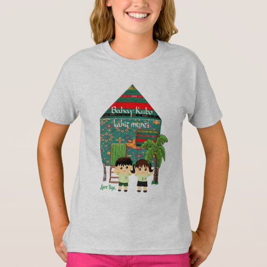 Hugot line "Laro tayo", Bahay Kubo, Philippinen T-Shirt (Vorderseite)